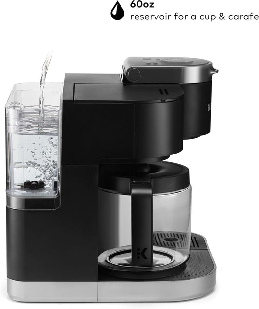 Keurig K-Duo Single Serve K-Cup Pod & Carafe Coffee Maker, with Multiple Brew Sizes, 60oz Removable Reservoir, Programmable Auto Brew Carafe, Black