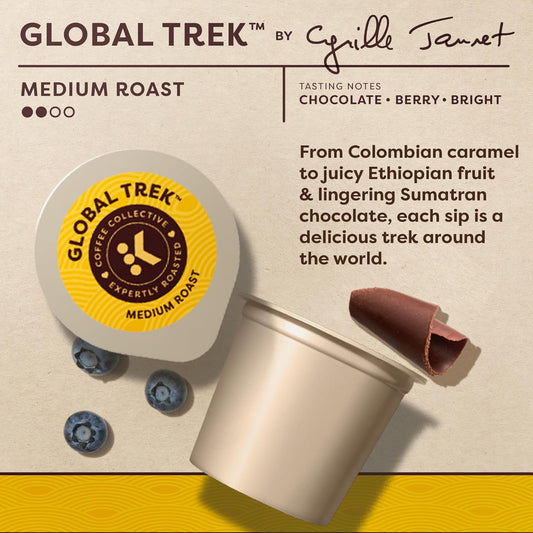 Keurig Coffee Collective, Global Trek by Cyrille Jannet, Medium Roast Coffee, Single Serve Keurig K-Cup Pods, 28 Count