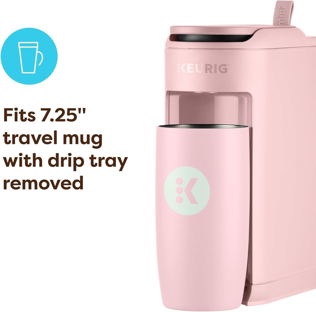 Keurig K-Mini Mate Single Serve K-Cup Pod Coffee Maker, Brews Up to 12 oz Cup, Compact Portable Coffee Machine for Small Spaces, Great for Dorms & Offices, Pink Sands