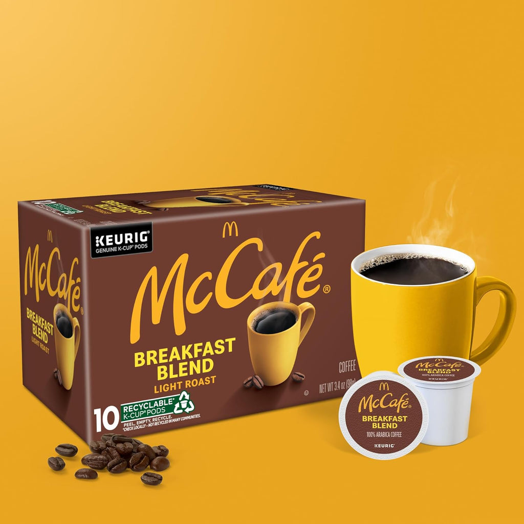 McCafe Breakfast Blend, Single Serve Coffee Keurig K-Cup Pods, Light Roast, 60 Count (6 Packs of 10)