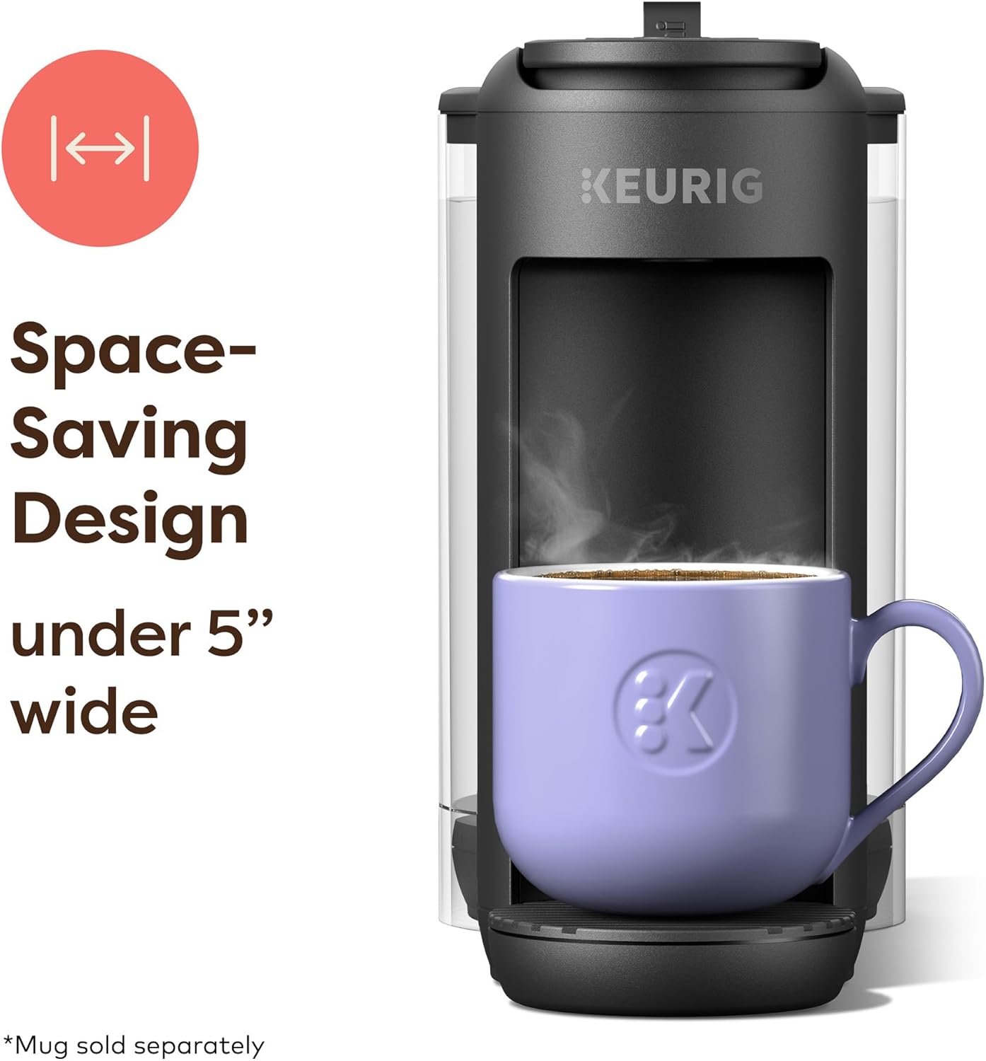 Keurig K-Mini Mate Plus Single-Serve K-Cup Pod Coffee Maker, Compact, 3 Cup Sizes, Brew Over Ice and Strong Button Features, 50 oz Removable Reservoir, Warm Stone