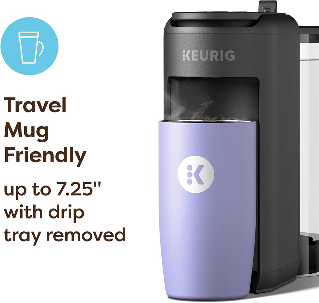 Keurig K-Mini Mate Plus Single-Serve K-Cup Pod Coffee Maker, Compact, 3 Cup Sizes, Brew Over Ice and Strong Button Features, 50 oz Removable Reservoir, Warm Stone