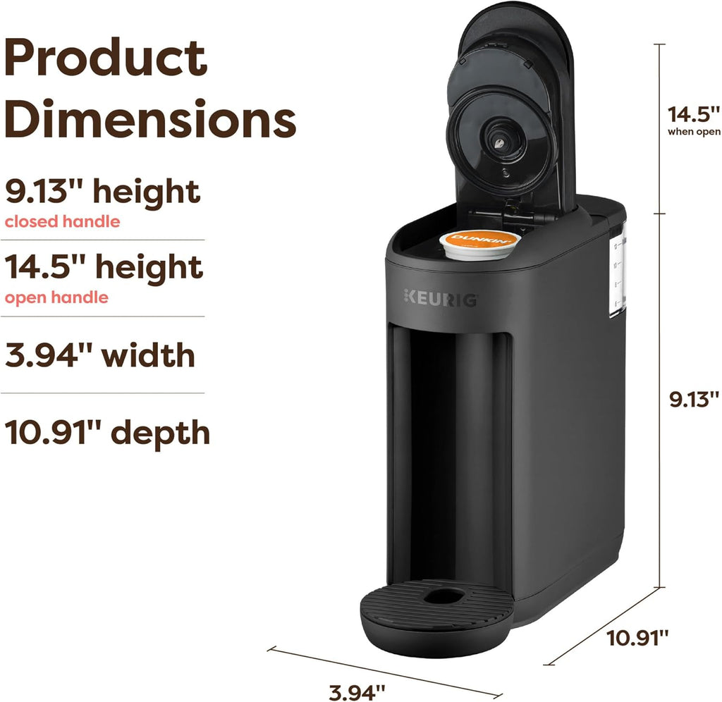 Keurig K-Mini Mate Single Serve K-Cup Pod Coffee Maker, Brews Up to 12 oz Cup, Compact Portable Coffee Machine for Small Spaces, Great for Dorms & Offices, Black