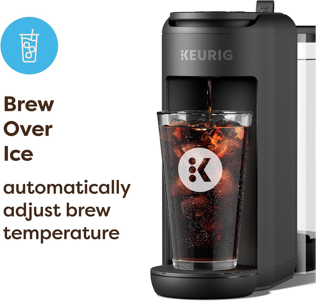Keurig K-Mini Mate Plus Single-Serve K-Cup Pod Coffee Maker, Compact, 3 Cup Sizes, Brew Over Ice and Strong Button Features, 50 oz Removable Reservoir, Warm Stone
