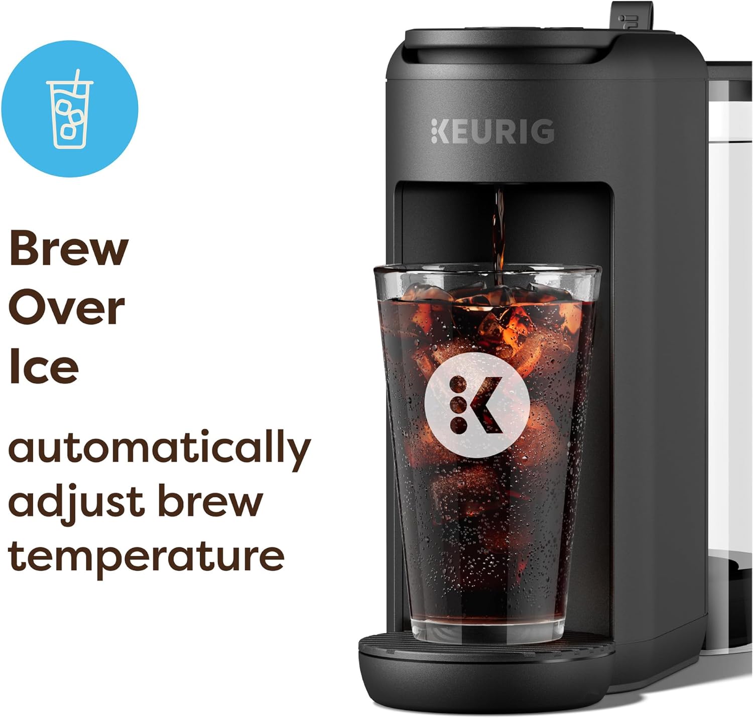 Keurig K-Mini Mate Plus Single-Serve K-Cup Pod Coffee Maker, Compact, 3 Cup Sizes, Brew Over Ice and Strong Button Features, 50 oz Removable Reservoir, Wild Orchid