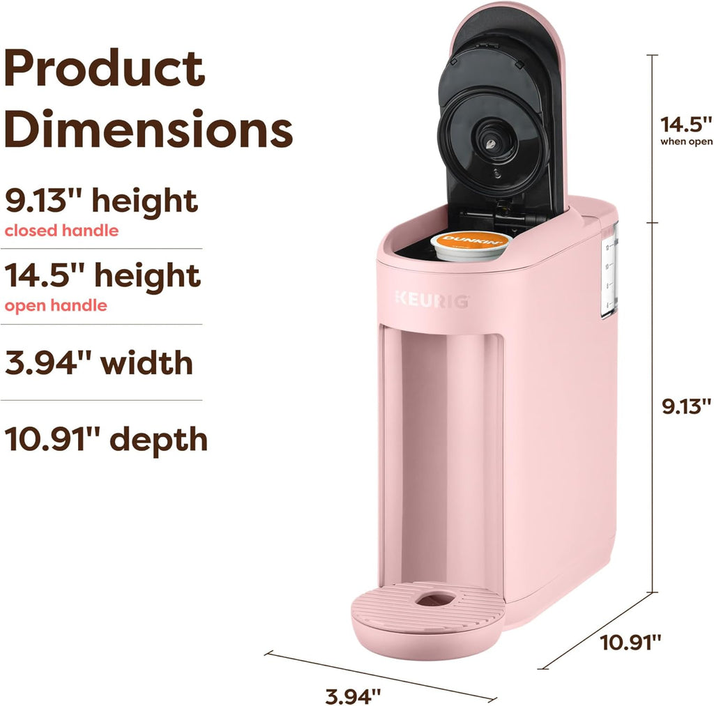 Keurig K-Mini Mate Single Serve K-Cup Pod Coffee Maker, Brews Up to 12 oz Cup, Compact Portable Coffee Machine for Small Spaces, Great for Dorms & Offices, Pink Sands