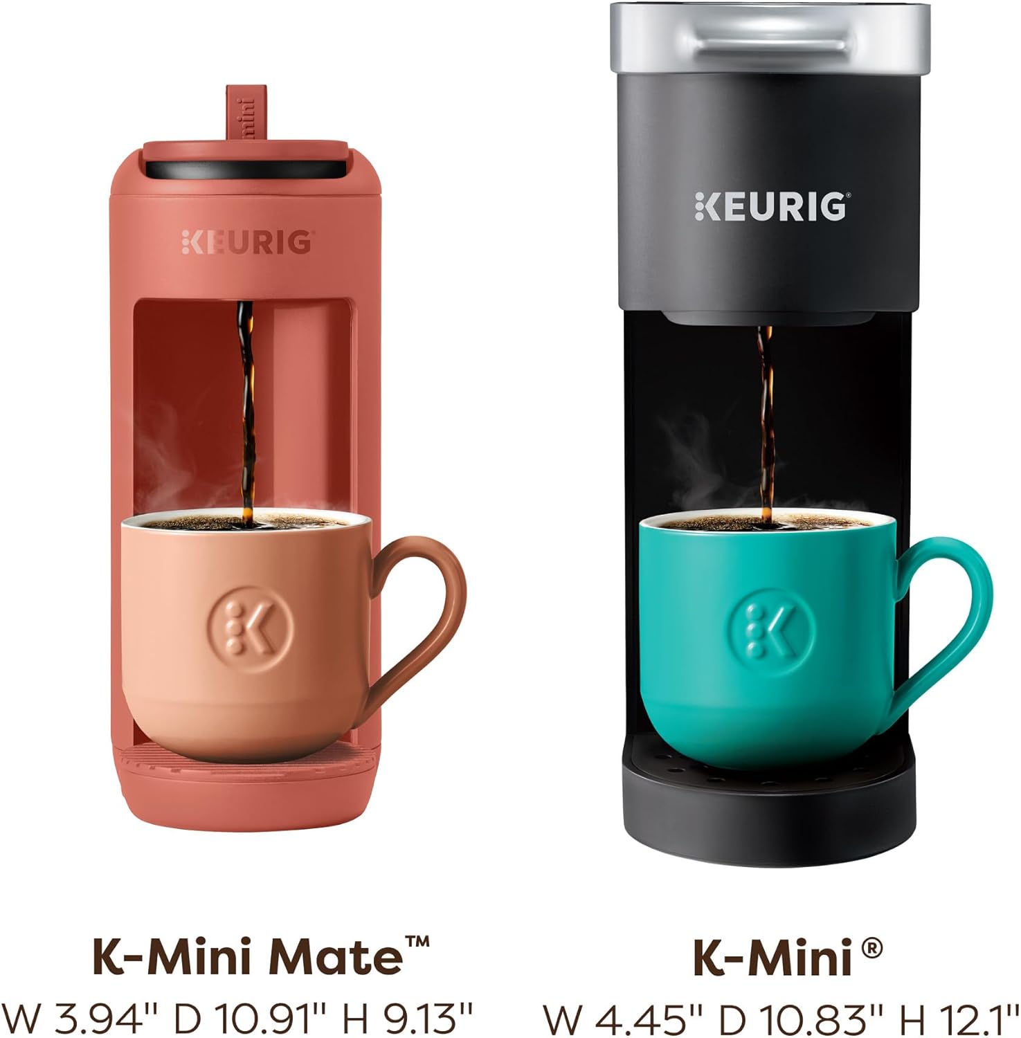 Keurig K-Mini Mate Single Serve K-Cup Pod Coffee Maker, Brews Up to 12 oz Cup, Compact Portable Coffee Machine for Small Spaces, Great for Dorms & Offices, Red Rocks