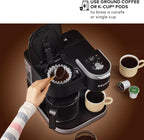 Keurig K-Duo Single Serve K-Cup Pod & Carafe Coffee Maker, with Multiple Brew Sizes, 60oz Removable Reservoir, Programmable Auto Brew Carafe, Black