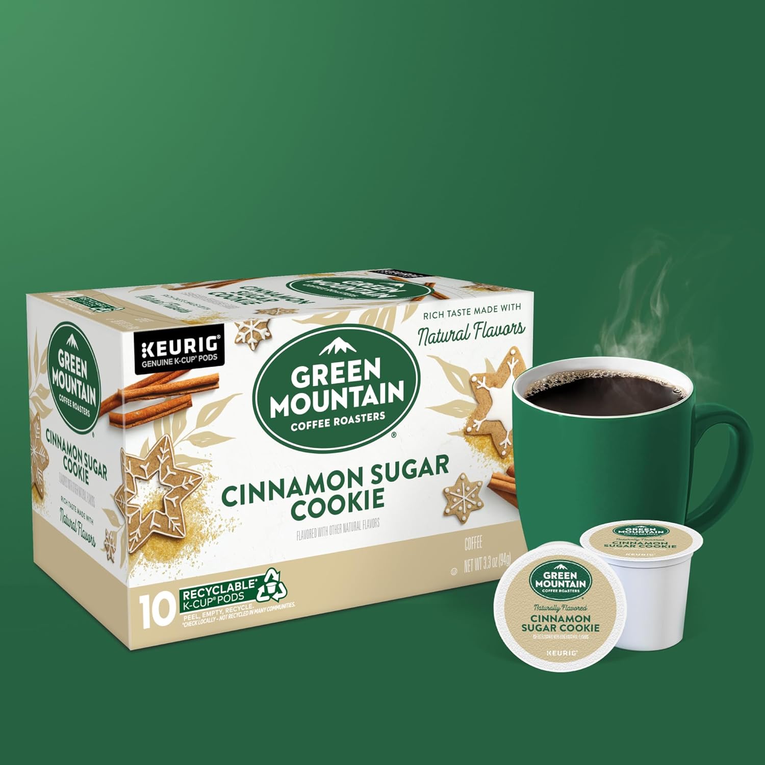 Green Mountain Coffee Roasters Cinnamon Sugar Cookie Coffee, Keurig Single Serve K-Cup Pods, 60 Count