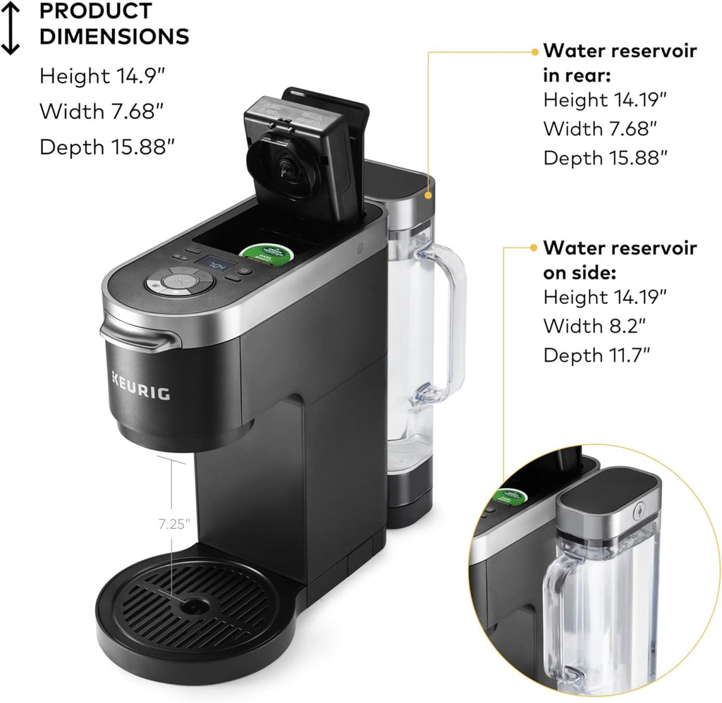Keurig K-Duo Plus Single Serve & Carafe Coffee Maker, Multi-Position 60oz Removable Reservoir, Programmable Auto Brew Carafe, Black
