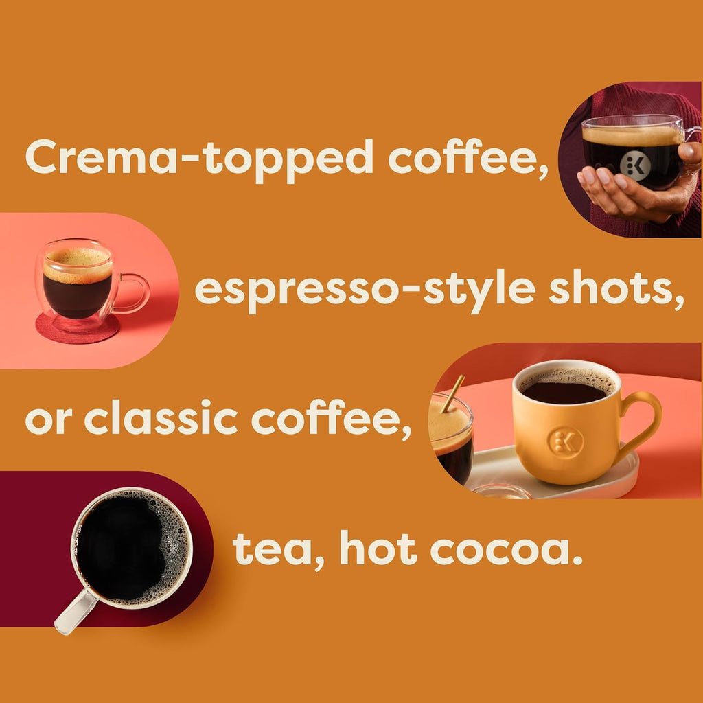 Keurig K-Crema Single Serve K-Cup Pod Coffee Maker, PressureInfusion & MultiStream Technology, Brews Crema-Topped Coffee, Espresso-Style Shots, Classic Coffee, Tea, Cocoa, 72 oz Removable Reservoir