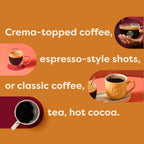 Keurig K-Crema Single Serve K-Cup Pod Coffee Maker, PressureInfusion & MultiStream Technology, Brews Crema-Topped Coffee, Espresso-Style Shots, Classic Coffee, Tea, Cocoa, 72 oz Removable Reservoir