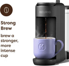 Keurig K-Mini Mate Plus Single-Serve K-Cup Pod Coffee Maker, Compact, 3 Cup Sizes, Brew Over Ice and Strong Button Features, 50 oz Removable Reservoir, Warm Stone