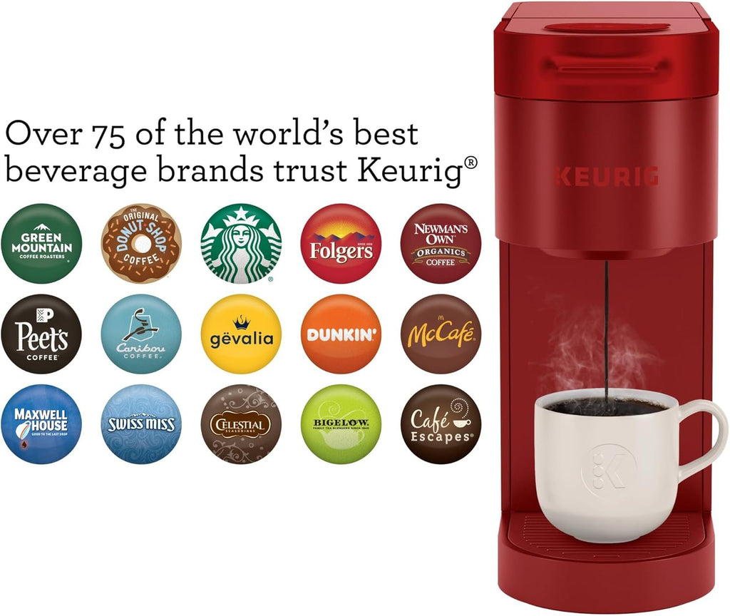 Keurig K- Slim Single Serve K-Cup Pod Coffee Maker, with 3 Brew Sizes, Multistream Technology, 46oz Removable Reservoir, Scarlet Red