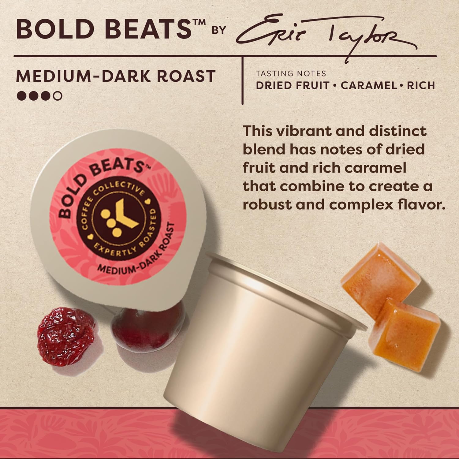 Keurig Coffee Collective, Bold Beats by Eric Taylor, Medium-Dark Roast Coffee, Single Serve Keurig K-Cup Pods, 20 Count