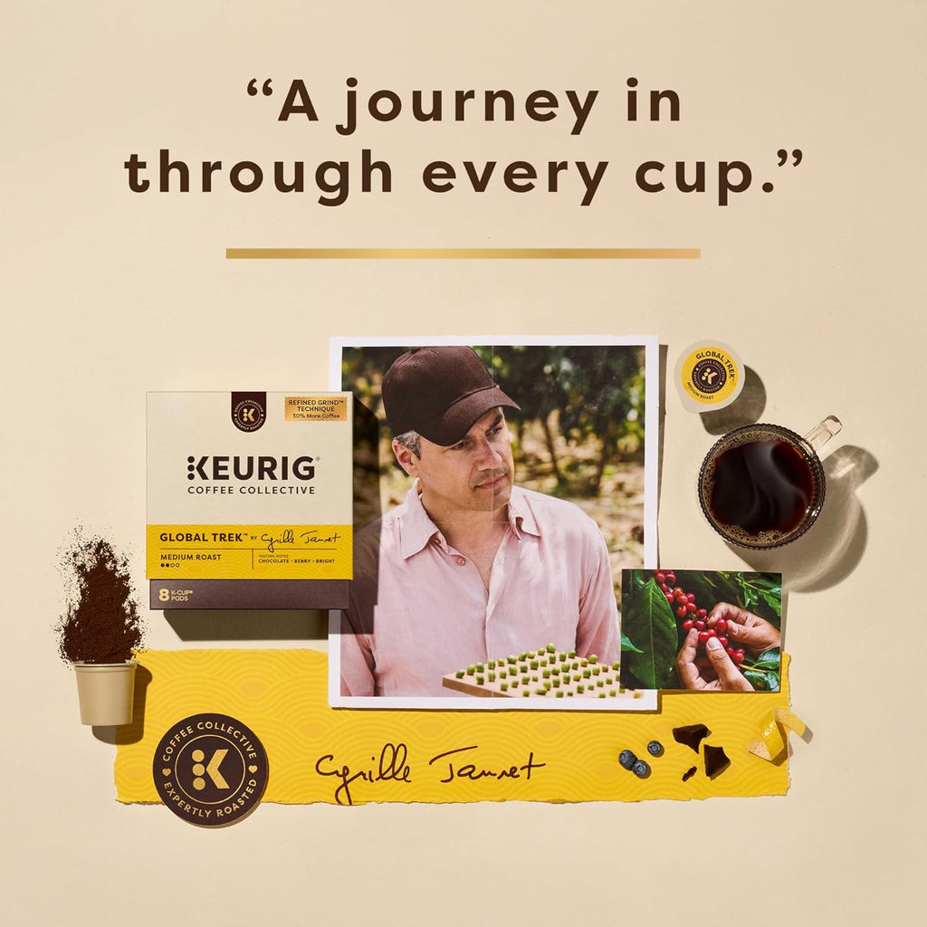 Keurig Coffee Collective, Global Trek by Cyrille Jannet, Medium Roast Coffee, Single Serve Keurig K-Cup Pods, 28 Count