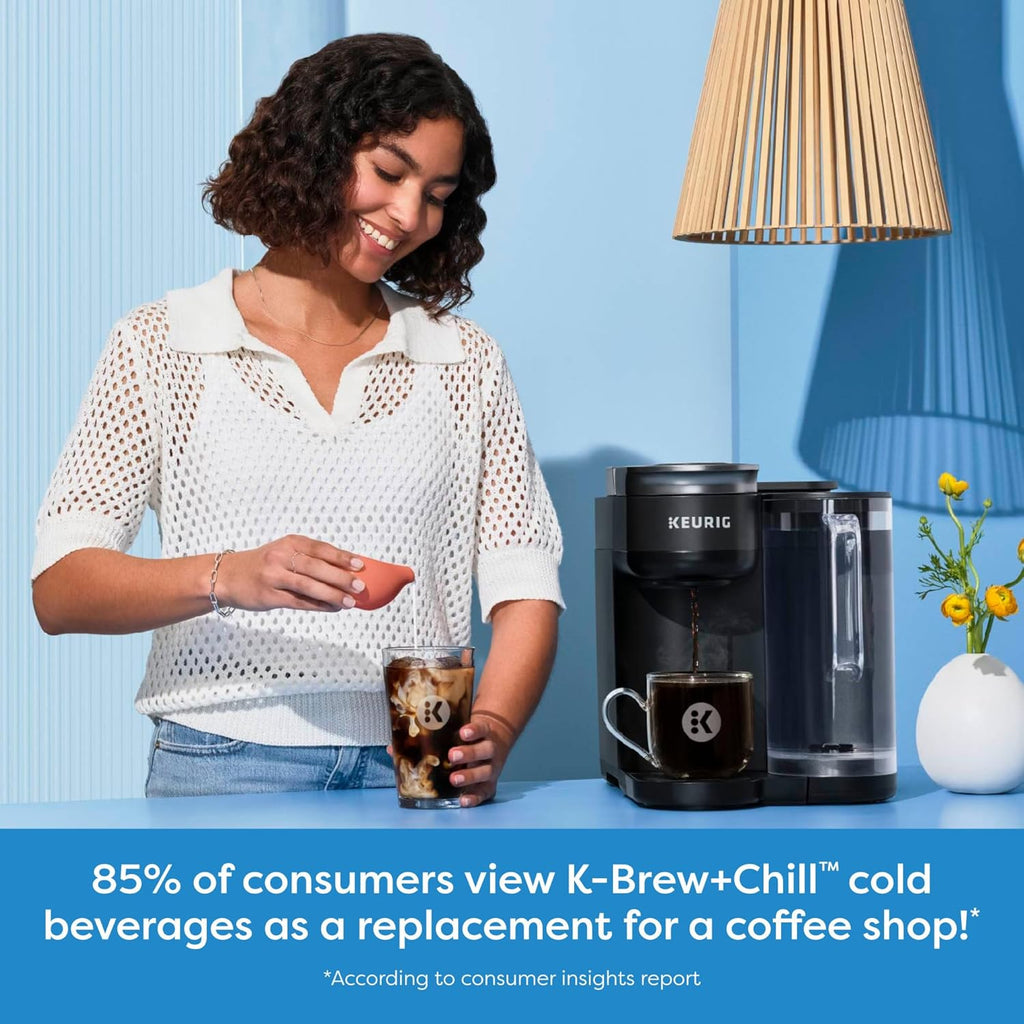 Keurig K-Brew+Chill Iced or Hot Single-Serve K-Cup Coffee Maker with MultiStream and QuickChill Technology, 70oz. Removable Reservoir