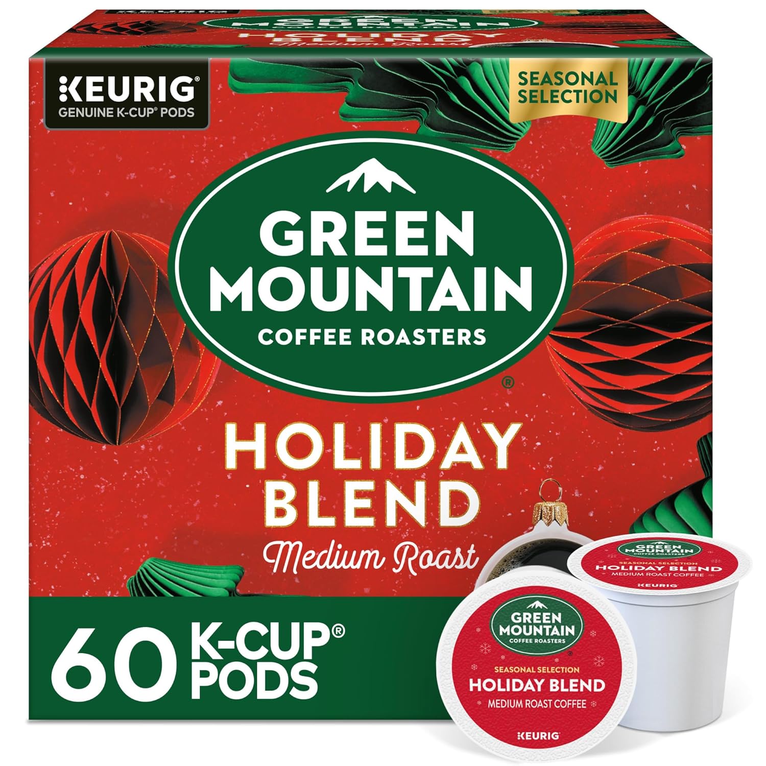 Green Mountain Coffee Roasters, Holiday Blend Coffee, Keurig Single Serve K-Cup Pods, 60 count