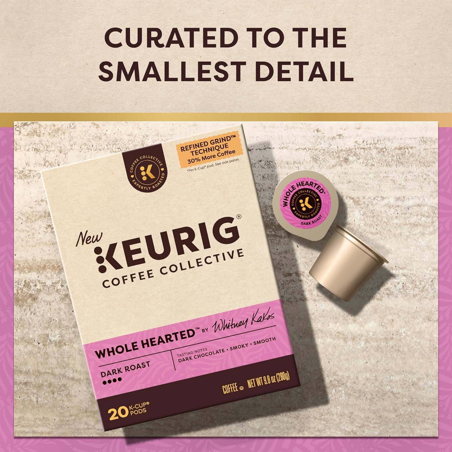 Keurig Coffee Collective, Whole Hearted by Whitney Kakos, Dark Roast Coffee, Single Serve Keurig K-Cup Pods, 28 Count