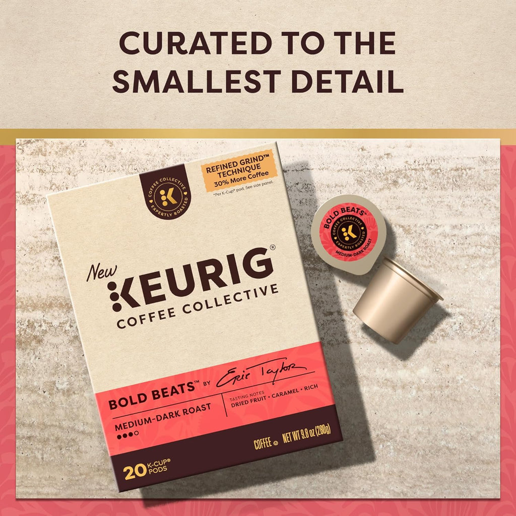 Keurig Coffee Collective, Bold Beats by Eric Taylor, Medium-Dark Roast Coffee, Single Serve Keurig K-Cup Pods, 20 Count