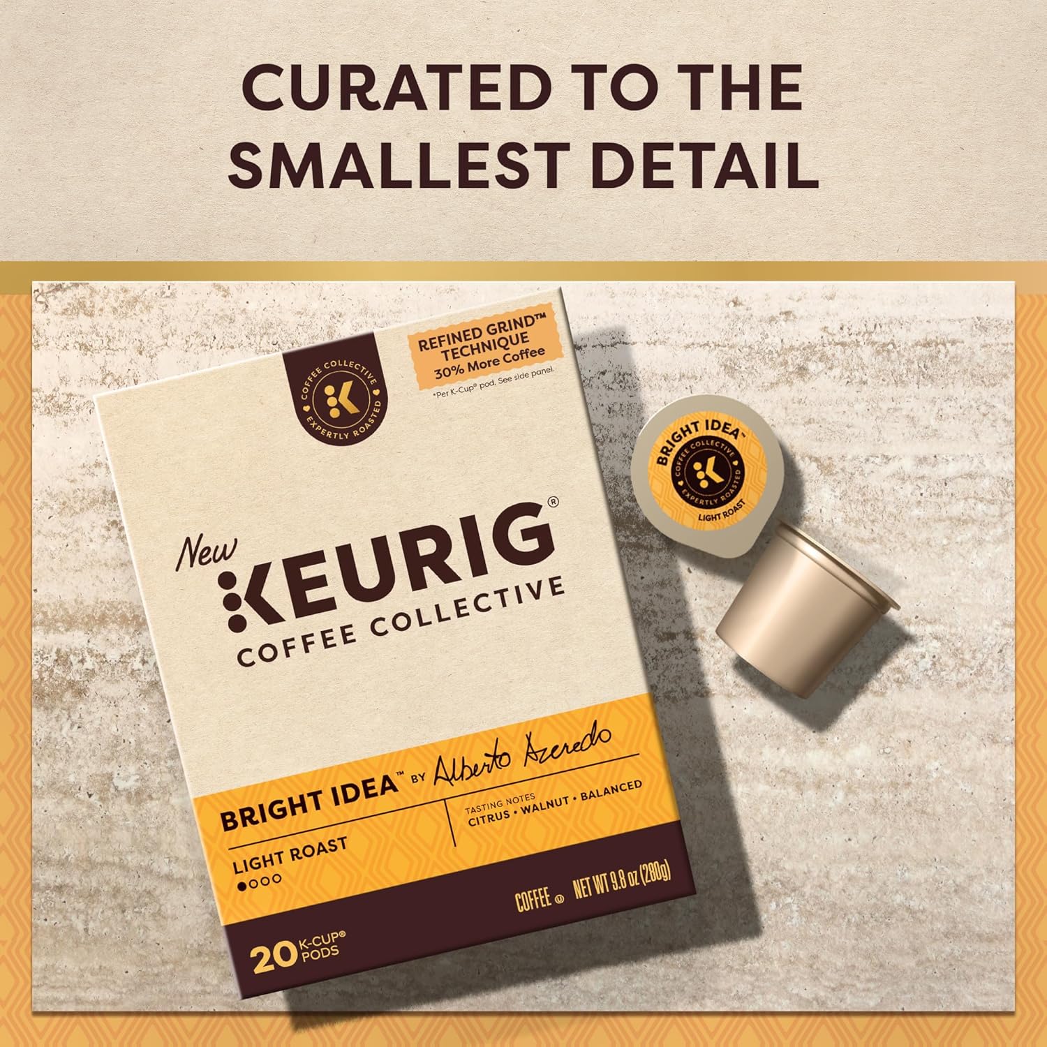 Keurig Coffee Collective, Bright Idea by Alberto Azeredo, Light Roast Coffee, Single Serve Keurig K-Cup Pods, 28 Count