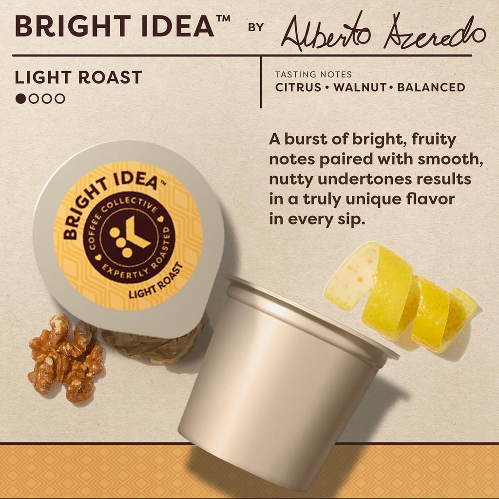 Keurig Coffee Collective, Bright Idea by Alberto Azeredo, Light Roast Coffee, Single Serve Keurig K-Cup Pods, 28 Count